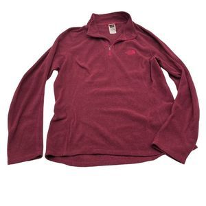 The North Face 1/4 Zip Fleece Pullover Top Burgundy Womens Medium Shirt